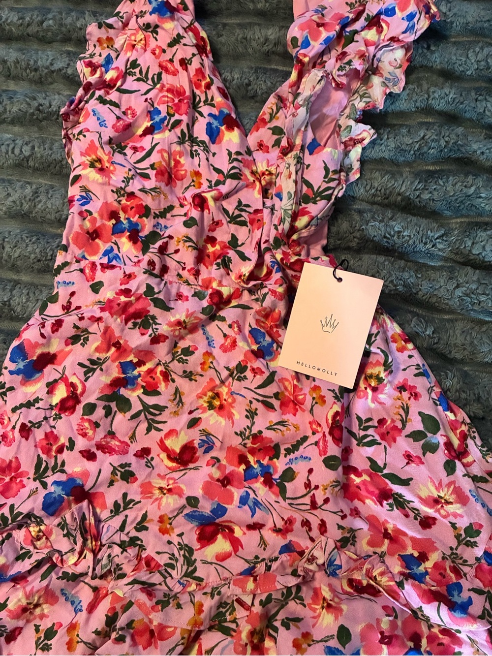 Hello Molly Pink Floral Maxi Dress with Multicolor Blooms - Picture 2 of 4